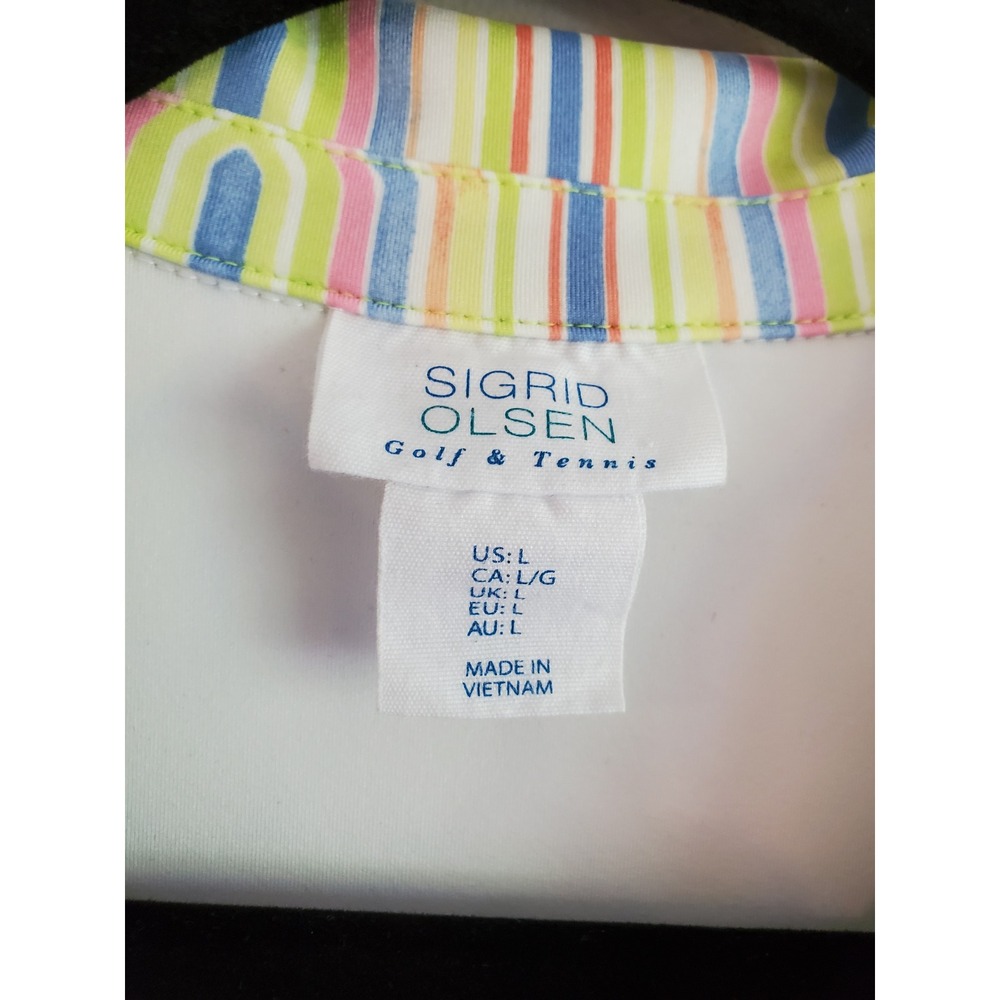 Sigrid Olsen Golf Tennis Tank Top Sleeveless Geometric Multicolor Women's L - Picture 3 of 4